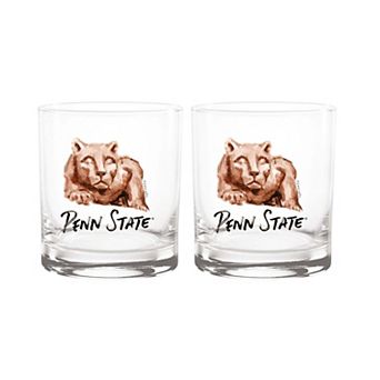Indigo Falls Penn State Nittany Lions Laura Wilcox Mascot Rocks Glass Set of 2