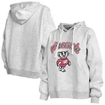 Women's Pressbox Heather Gray Wisconsin Badgers Janise Pullover Hoodie