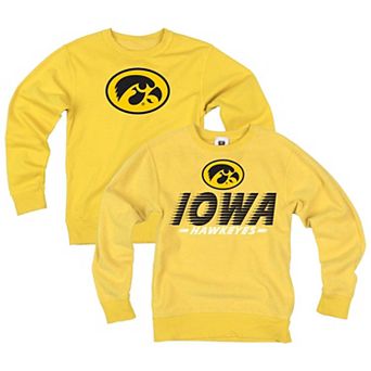 Youth Wes & Willy Gold Iowa Hawkeyes Reversible Sweatshirt