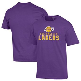 Men's Champion Purple Los Angeles Lakers Jersey Cotton T-Shirt