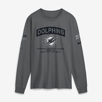 Men's Nike Gray Miami Dolphins 2026 Salute to Service Long Sleeve T-Shirt