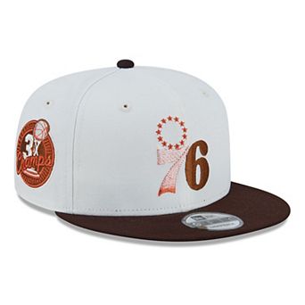 Men's New Era White Philadelphia 76ers Pumpkin Spice 9FIFTY Snapback Hat