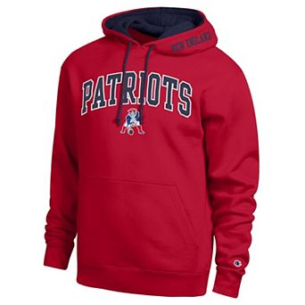 Men's Champion Red/Navy New England Patriots Contrast Hoodie