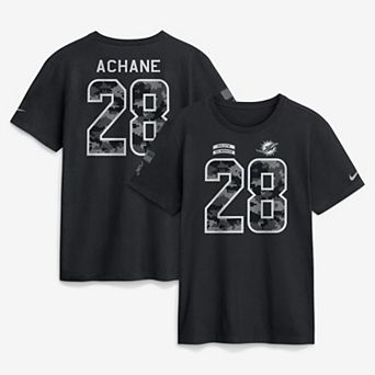 Men's Nike De ۪Von Achane Black Miami Dolphins 2026 Salute to Service Name & Number T-Shirt