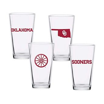 Oklahoma Sooners 16oz. Collector Pint Glass Four-Piece Set
