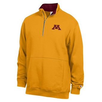 Men's Champion Gold Minnesota Golden Gophers Fleece Quarter-Zip Pullover