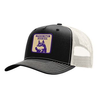 Unisex Uscape Apparel Black Washington Huskies Wild Side Patch Trucker Adjustable Hat