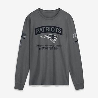 Men's Nike Gray New England Patriots 2026 Salute to Service Long Sleeve T-Shirt