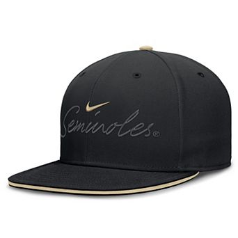 Men's Nike Black Florida State Seminoles Dri-FIT Primetime Script Fitted Hat