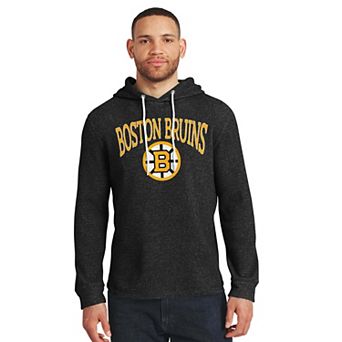 Men's Darius Rucker Collection by Fanatics Black Boston Bruins Waffle-Knit Hooded Tri-Blend Long Sleeve T-Shirt