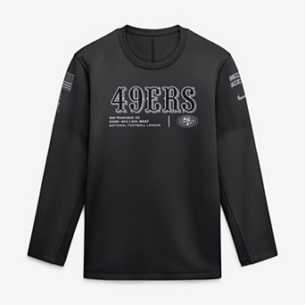 Men's Nike Black San Francisco 49ers 2026 Salute to Service Sideline Coaches Crewneck Therma-FIT Sweatshirt