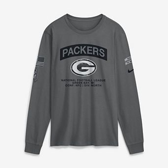 Men's Nike Gray Green Bay Packers 2026 Salute to Service Long Sleeve T-Shirt