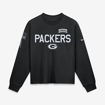 Women's Nike Black Green Bay Packers 2026 Salute to Service Sideline Long Sleeve T-Shirt