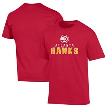 Men's Champion Red Atlanta Hawks Jersey Cotton T-Shirt