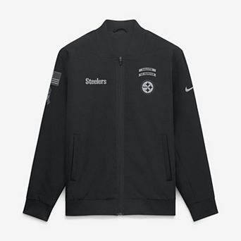 Men's Nike Black Pittsburgh Steelers 2026 Salute to Service Sideline Full-Zip Bomber Jacket
