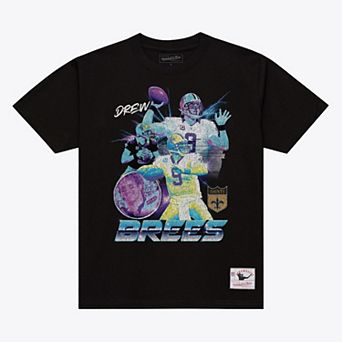 Unisex Mitchell & Ness Drew Brees Black New Orleans Saints Pro Football Hall of Fame Class of 2026 Collage T-Shirt
