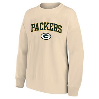 Women's Mitchell & Ness Cream Green Bay Packers Heart & Soul Plus Size Sweatshirt