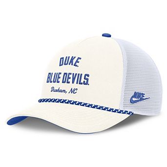 Unisex Nike White Duke Blue Devils Mascot Rope Trucker Adjustable Hat