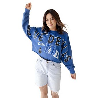 Women's Gameday Social Royal Duke Blue Devils Patch Phipps Sweatshirt