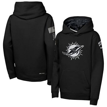 Youth Nike Black Miami Dolphins 2026 Salute to Service Club Fleece Pullover Hoodie