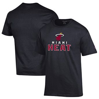 Men's Champion Black Miami Heat Jersey Cotton T-Shirt