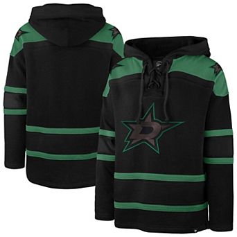 Men's '47 Black Dallas Stars Fall Color Pop Lacer Hoodie