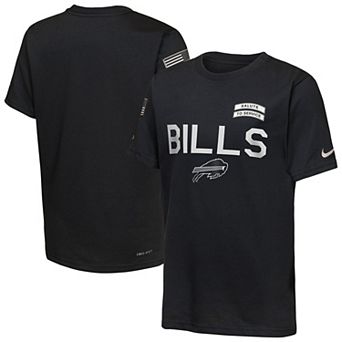 Youth Nike Black Buffalo Bills 2026 Salute to Service Sideline Dri-FIT T-Shirt