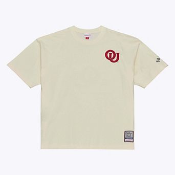 Men's Mitchell & Ness Cream Oklahoma Sooners Oversized Heritage Hue T-Shirt