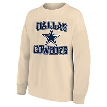 Women's Mitchell & Ness Cream Dallas Cowboys Heart & Soul Plus Size Sweatshirt