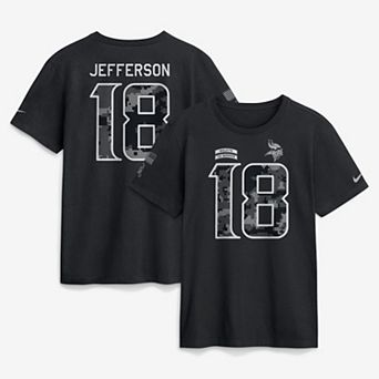 Men's Nike Justin Jefferson Black Minnesota Vikings 2026 Salute to Service Name & Number T-Shirt