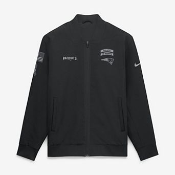 Men's Nike Black New England Patriots 2026 Salute to Service Sideline Full-Zip Bomber Jacket