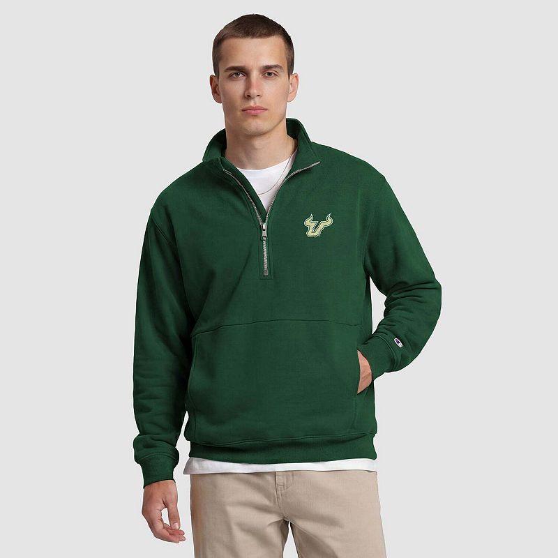 Men's Champion Green South Florida Bulls Quarter-Zip Fleece Pullover, Size: XL, Usf Green