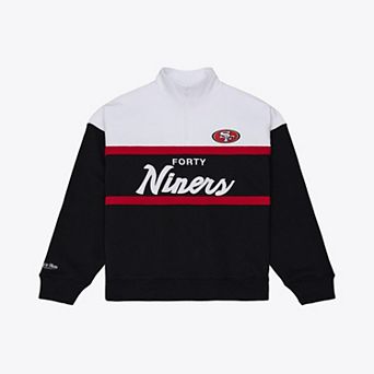 Women's Mitchell & Ness Black San Francisco 49ers Head Coach Quarter-Zip Pullover