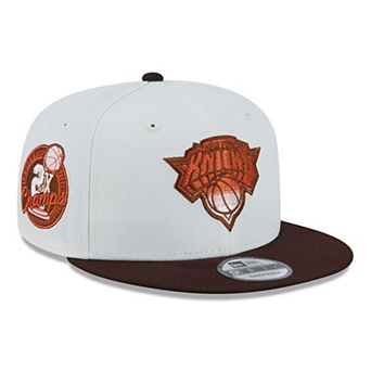 Men's New Era White New York Knicks Pumpkin Spice 9FIFTY Snapback Hat