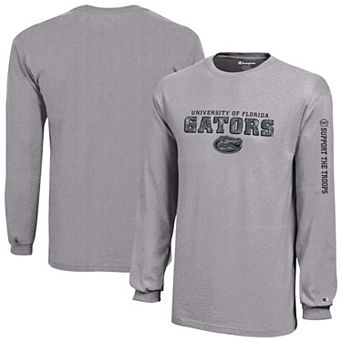 Youth Champion Heather Gray Florida Gators Operation Hat Trick Long Sleeve T-Shirt