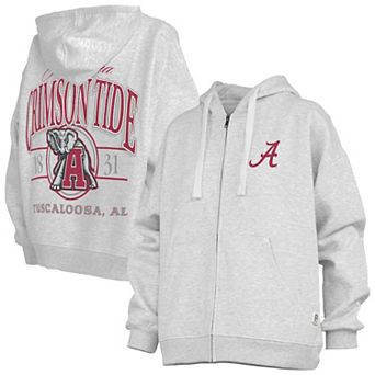 Women's Pressbox Heather Gray Alabama Crimson Tide Janise Full-Zip Hoodie