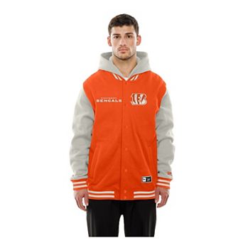 Men's New Era Orange/Gray Cincinnati Bengals Full-Snap Fleece Hooded Jacket