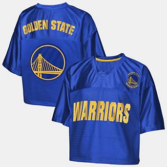 Girls Youth Outerstuff Royal Golden State Warriors Points in Paint Crop V-Neck T-Shirt