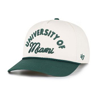 Women's '47 Cream/Green Miami Hurricanes Rope Script Hitch Adjustable Hat