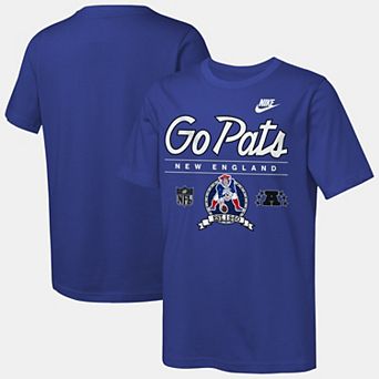 Youth Nike Royal New England Patriots Hometown Rewind Slub Dri-FIT T-Shirt