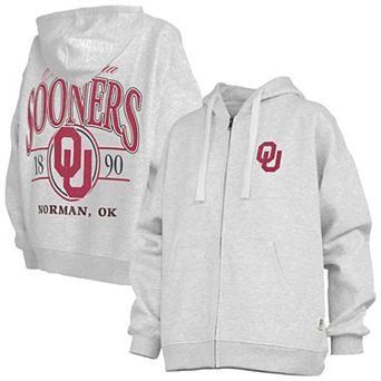 Women's Pressbox Heather Gray Oklahoma Sooners Janise Full-Zip Hoodie