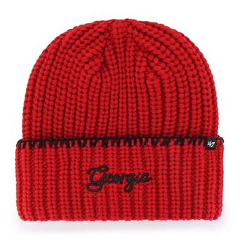 Women's '47 Red Georgia Bulldogs Blanket Stitch Cuff Knit Hat