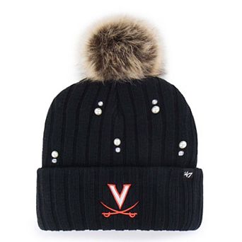 Women's '47 Navy Virginia Cavaliers Pearl Fur Knit Hat with Pom