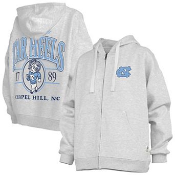 Women's Pressbox Heather Gray North Carolina Tar Heels Janise Full-Zip Hoodie