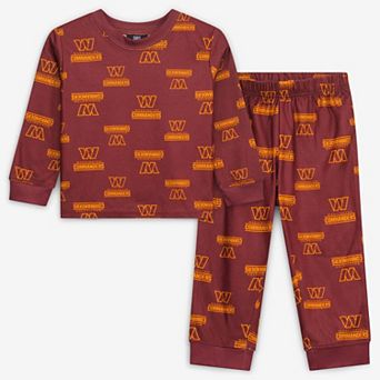 Toddler Outerstuff Burgundy Washington Commanders All-Over-Print Long Sleeve T-Shirt and Pants Sleep Set