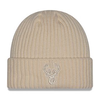 Men's New Era Cream Milwaukee Bucks Color Pack Cuffed Knit Hat