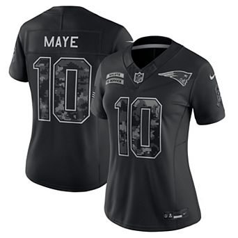 Women's Nike Drake Maye Black New England Patriots 2026 Salute to Service Stitched Limited Jersey