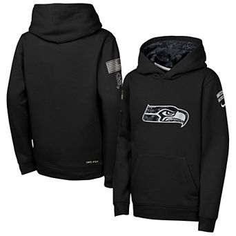 Youth Nike Black Seattle Seahawks 2026 Salute to Service Club Fleece Pullover Hoodie