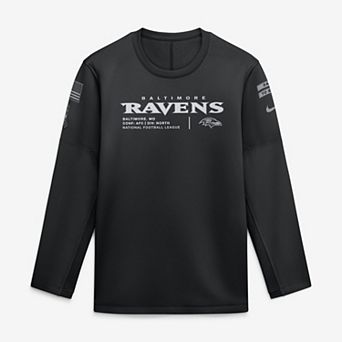 Men's Nike Black Baltimore Ravens 2026 Salute to Service Sideline Coaches Crewneck Therma-FIT Sweatshirt
