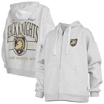 Women's Pressbox Heather Gray Army Black Knights Janise Full-Zip Hoodie